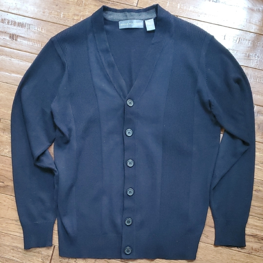 Oscar De La Renta Navy Cardigan